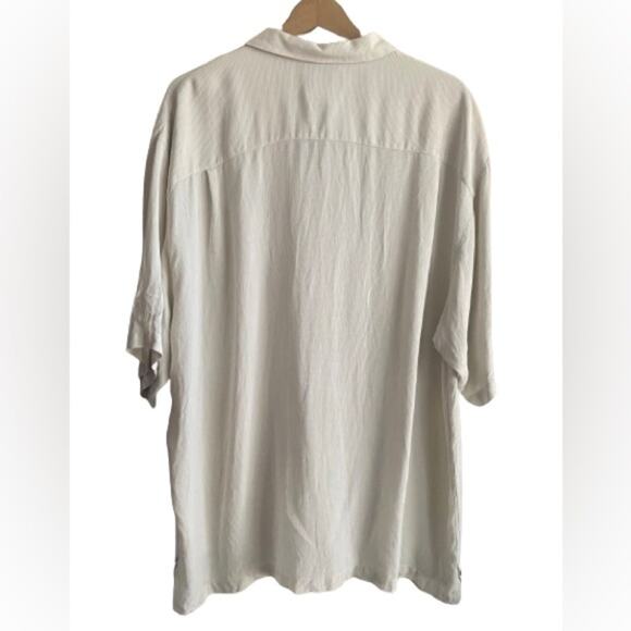 Luau Cream 100% Finest Silk Bacardi Embroidered Button Up Hawaiian Shirt Sz XL - Picture 6 of 10